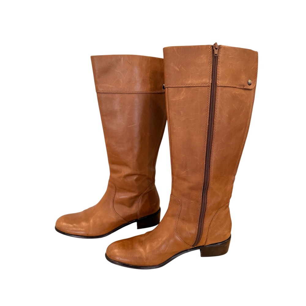 Corso Como Womens Tan Brown Leather Riding Knee High Boots Size 8.5 M